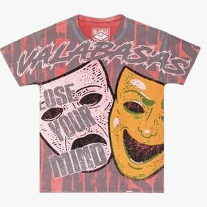 VALABASAS "LAUGH NOW" VINTAGE DATE RED NWT TEE Men's S